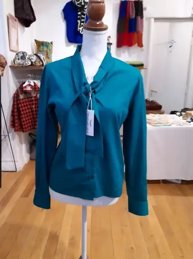 V-Neck Tie Blouse